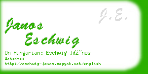 janos eschwig business card